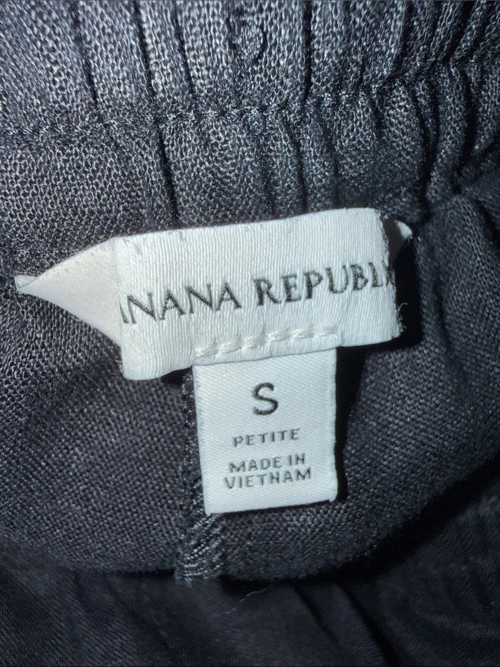 Banana Republic Linen Pull-On Ankle Pant in Black Size Small Petite
